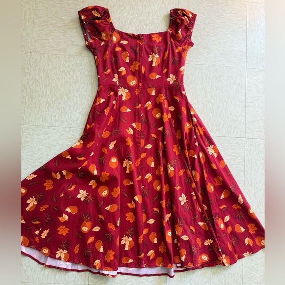 Collectif Hedgehogs and Leaves Dolores Doll Dress - Picture 2 of 8